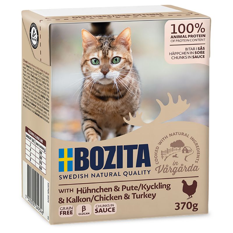Bozita Häppchen in Soße mit Hühnchen und Pute