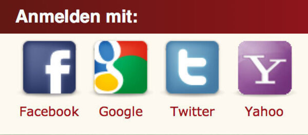 Anmeldung über soziale Netzwerke